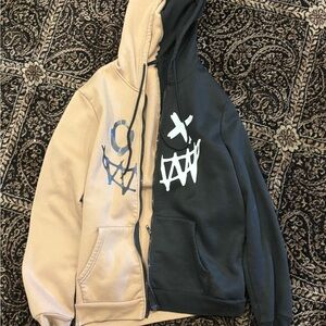 Two-Tone Graphic Hoodie